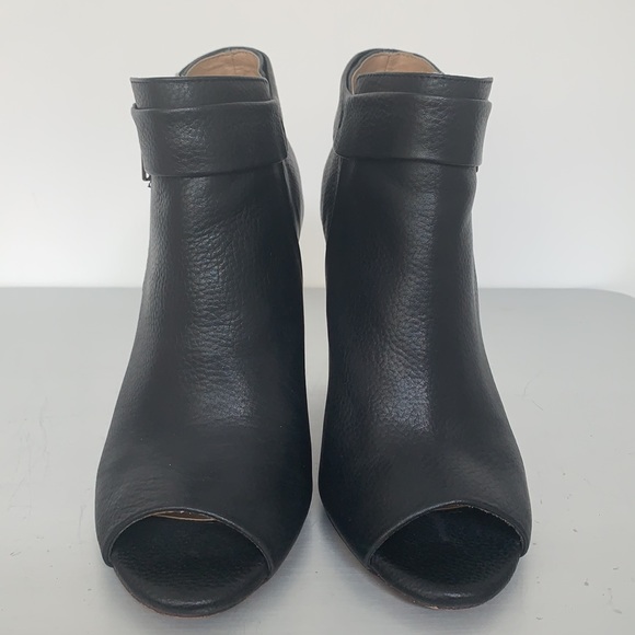 Splendid stacked peep toe ankle booties leather - Picture 2 of 6